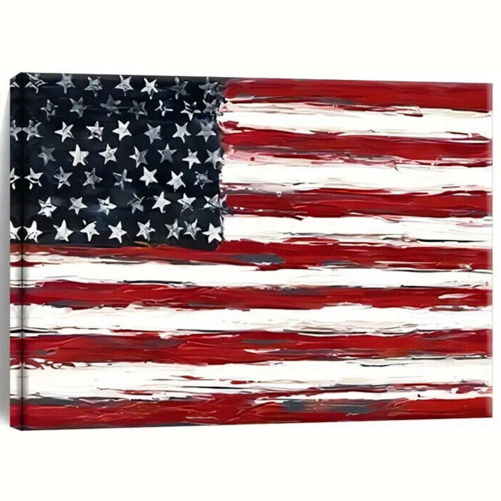 American Flag Canvas Print Framed 11.8" x 15.7" Wall Art NEW! Home & Garden:Home Décor:Posters & Prints Style Your Walls